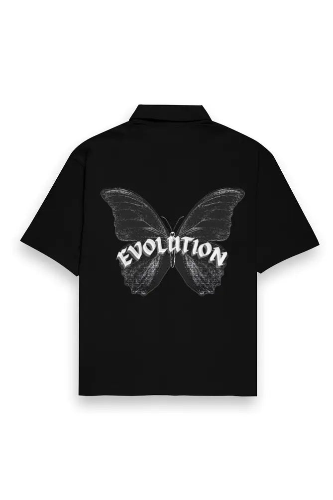 Evolution Black Unisex Oversized Premium Cotton Shirt Artdol