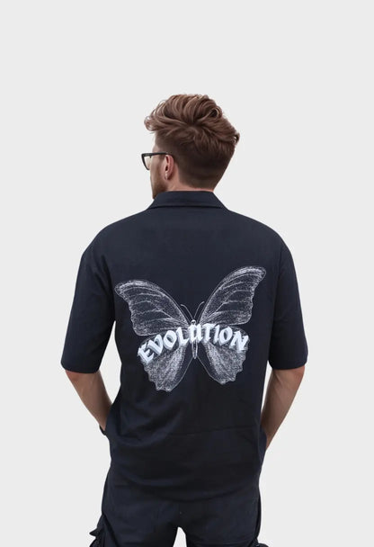 Evolution Black Unisex Oversized Premium Cotton Shirt Artdol