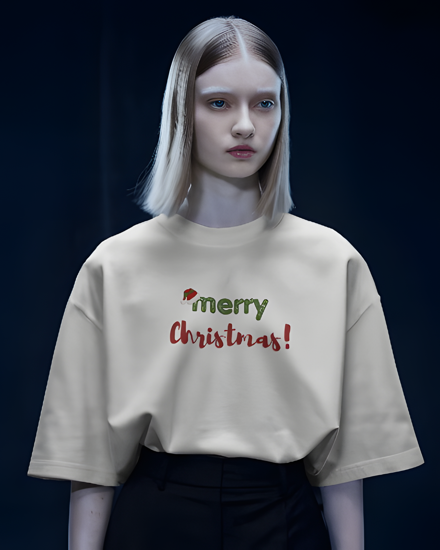 Xmas Premium White Terry Oversized T-Shirt